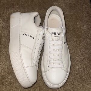 Prada Classic White Leather Sneakers